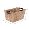 Hastings Home Set of 2 Hastings Home Ford Rectangle Handmade Wicker Baskets Made of Water Hyacinth with Wire Frame 879069THY